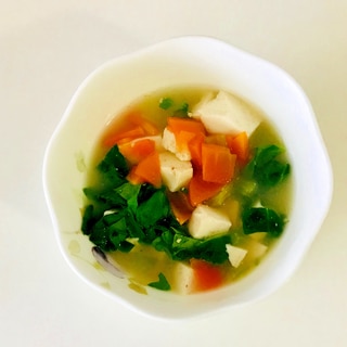 小松菜と人参の簡単味噌汁